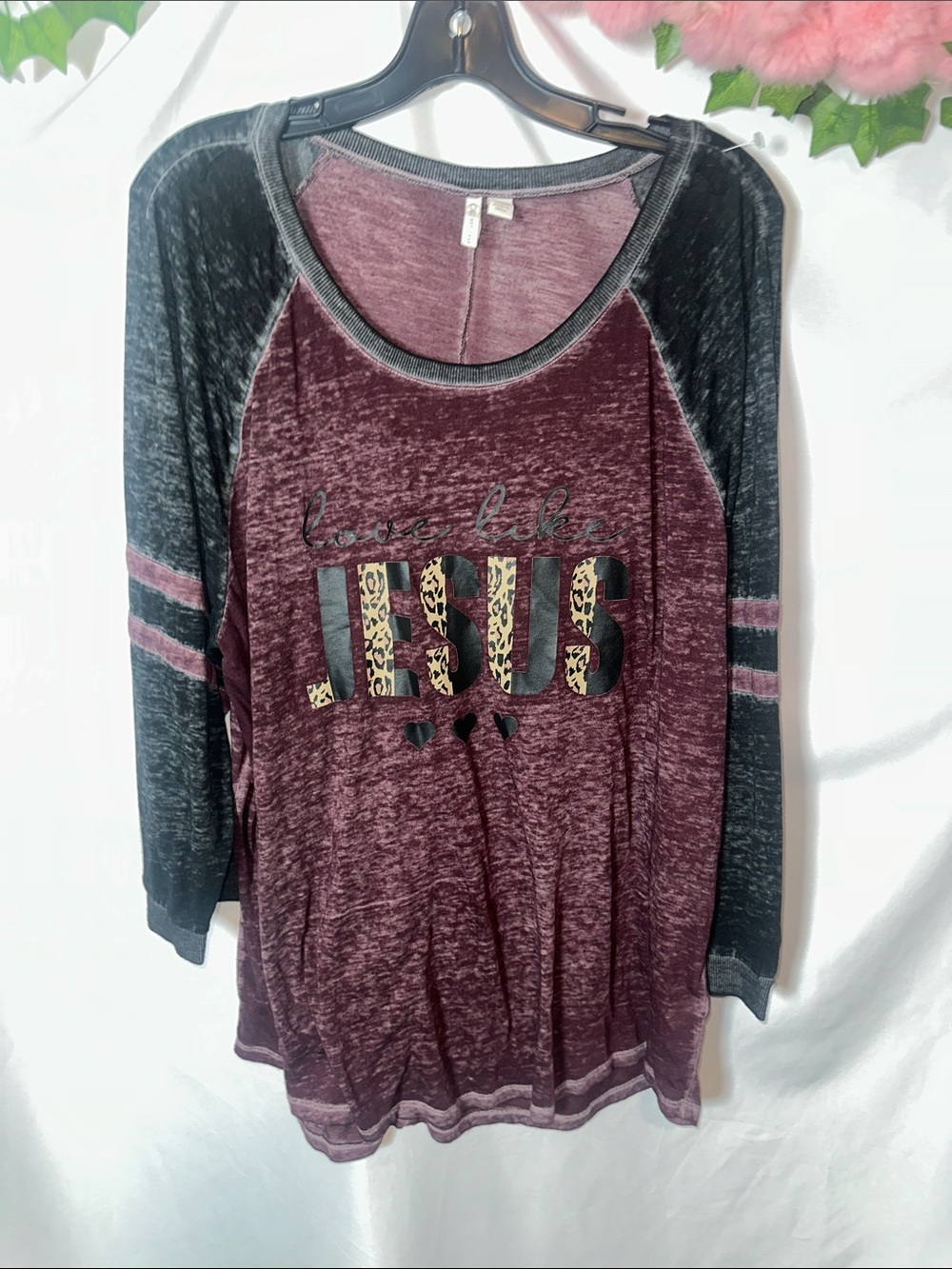 Cato Maroon Top with Black Trim - Picture 1 of 7